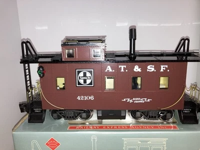 REA G Gauge "The Caboose"  #42106, Santa Fe, Smoke, Lights NIB - Image 1 of 4