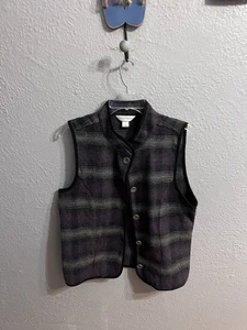 Chaleco Christopher Banks para mujer talla mediana botón a cuadros - Imagen 1 de 7