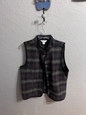 Chaleco Christopher Banks para mujer talla mediana botón a cuadros Foto 1 de 4