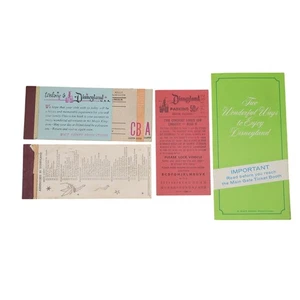 Disneyland Ephemera Set Ticket Books Guide Parking Vintage 1970s Disneyana  - Picture 1 of 11