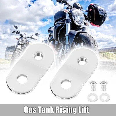 Kit elevador de tanque de gasolina para motocicleta de 1 pulgada tono plateado para Harley-Davidson Foto 1 de 4