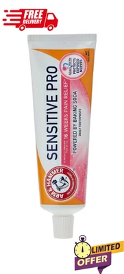BRANDED Arm & Hammer Sensitive Pro Daily Toothpaste 16 Weeks Pain Relief 75ml NEW UK