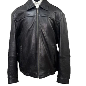 Boston Harbor Leather Jacket Adult Large Black  Butter Soft Bomber Mens Nice - Picture 1 of 18