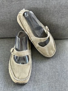 Zapatos de mujer simple punta verde talla 9 beige arpillera - Imagen 1 de 9