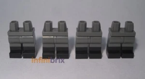 4x Lego Plain Two-Tone Legs 21019 / 79690 Dark Grey + Black for Minifigures NEW - Picture 1 of 1