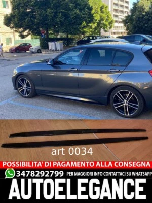 BMW SERIE 1 F20 F21 SOTTOSPLITTER MINIGONNE LATERALI SOTTOPORTA NERO LUCIDO 0034 - Immagine 1 di 4