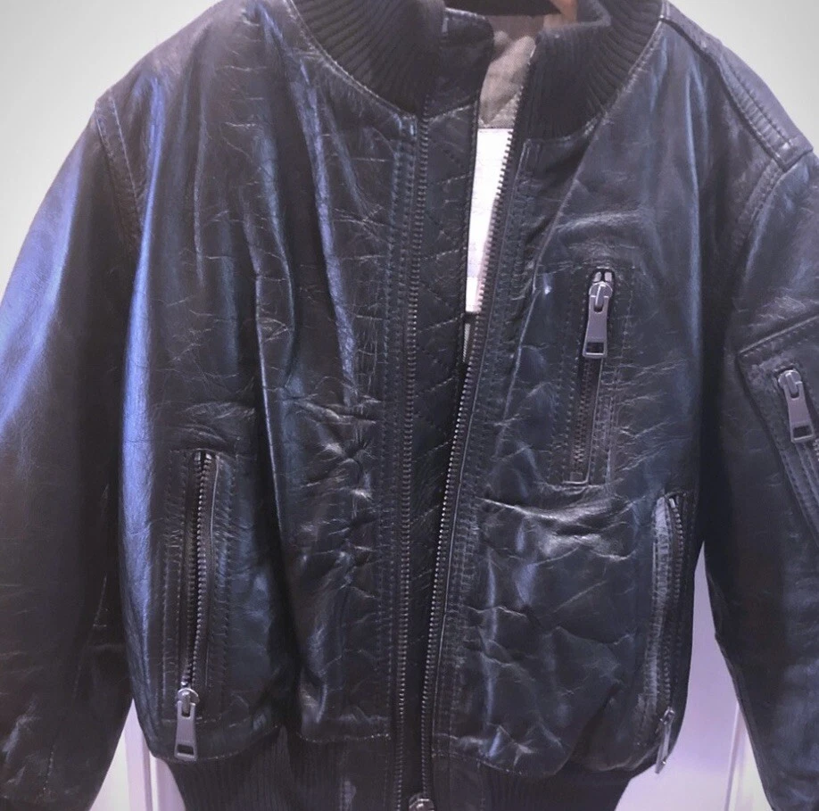 Jaqueta de couro infantil Burberry - Imagem 1 de 4