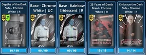Set 250 carte Chrome Black 2024 Wave 1 RARO + UNC *NO ENTRY* Topps Star Wars Trader - Foto 1 di 2