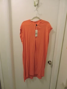 NWT EILEEN FISHER Women's Mandarin Crepe Silk Dress Size L/G front buttons - Picture 1 of 15