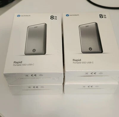 VectoTech Rapid 8TB External SSD USB-C Portable Solid State Drive USB 3.1 Gen 2 - Image 1 of 2