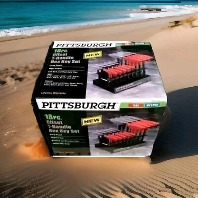 Pittsburgh 18pc Offset T-Handle Hex Key Set .SAE / Metric. high torque - Image 1 of 3