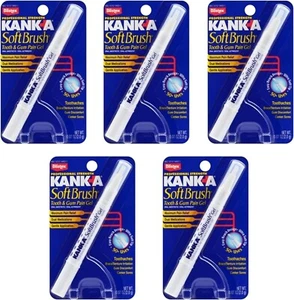 Kank-A Soft Brush Tooth Mouth Pain Gel Maximum Strength, White, 0.21 Oz, 5 Pack - Picture 1 of 8