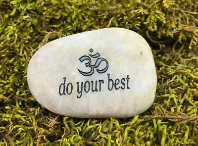 Mini Piedra de Meditación ZEN Grabada JARDÍN DE HADAS HAZ TU MEJOR ESFUERZO ~ Compra 3 Ahorra $6 Foto 1 de 3