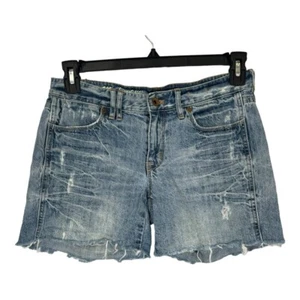 Pantalones cortos de mezclilla Madewell desgastados 8" tiro algodón mujer talla 26 - Imagen 1 de 12