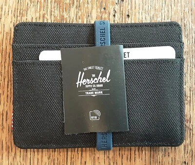 NEW Herschel Supply Co Men's Charlie RFID Protected Card Case Wallet - Black - Image 1 of 4