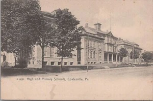 Postkarte High and Primary Schools Coatesville PA  - Bild 1 von 2