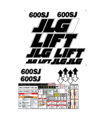 JLG 600SJ Boom Lift Decal Kit - SN 0300068000 to 0300087000 7 YEAR VINYL! - Image 1 of 2