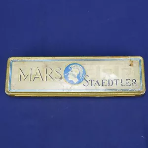 Caja de lata de lápices Mars Staedtler vintage hecha en Alemania - Imagen 1 de 12