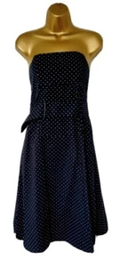 Atmosphere Navy Blue Multi Spots Sleeveless Fit & Flare Dress Size 12 - Picture 1 of 6