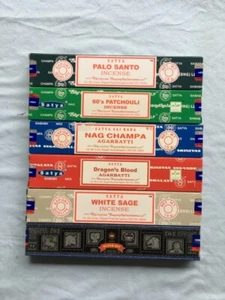 Satya Variety Nag Champa Incense Sticks Assorted Sampler #3 Bulk 6 x 15g Boxes - Picture 1 of 1