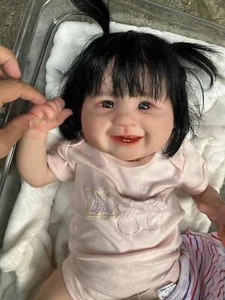 20" Realistic Hand Painted Reborn Baby Dolls Laughing Newborn Girl Bebe Toy GIFT - Picture 1 of 6