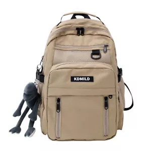 Nylon Backpack For Students School Bag High Capacity Waterproof Zippers Backpack - Picture 1 of 20