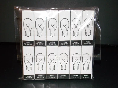 New T5 Wedge Base Clear Light Bulb 80 Lumens 12 Volts 7 Watts T5-12V-7W 12 Pack - Image 1 of 4