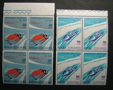 Italia 40+90 Liras Campeonato Mundial De Bob 1966 2x Cuartetas MNH 6t