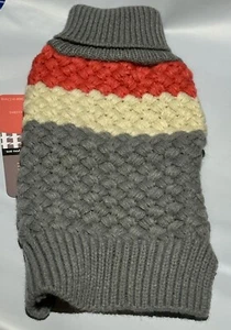 Kyeese Pullover Hunde XS rosa grau pfirsich weiß gestreift Strick Rollkragen Teetasse - Bild 1 von 7