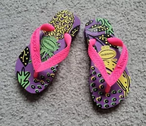 Havaianas Toddler Girl Sz 9c EUR 25/26 Flip-Flops -Thongs Pineapple Purple NEW - Picture 1 of 12