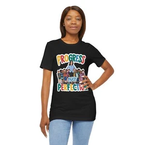 Progress Over Perfection Teacher Perfect Gift, Unisex Jersey Short Sleeve Tee - Picture 1 of 13