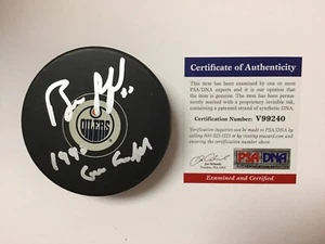 Bill Ranford Signed Edmonton Oilers Hockey Puck PSA/DNA COA Autographed a - Picture 1 of 3