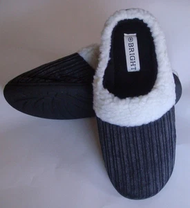 Winter Slippers Soft Furry Warm Comfy Men Corduroy Home Indoor Shoes 6628 BLKSz7 - Picture 1 of 4