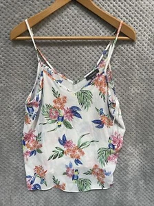 PRIMARK TOP MUJER TALLA UK12 SIN MANGAS FLORAL BLANCO LIGERO - Imagen 1 de 8