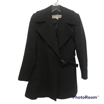 Trina Turk серый шерсти подпоясанный бушлат размер 0 - Изображение 1 из 4