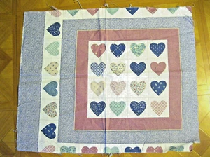 fabric panel HEARTS 16 2.5" heart squares 16x22" Marti Michell for Springs quilt - Picture 1 of 3