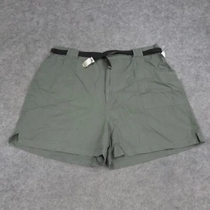 Fashion Bug Shorts Womens 24W Green Belted High Rise Plus Pockets Hot Pants - Picture 1 of 10