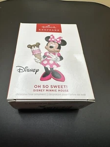 Hallmark 2022 Disney Oh So Sweet Minnie Mouse Christmas Ornament Ice Cream Cone - Picture 1 of 4