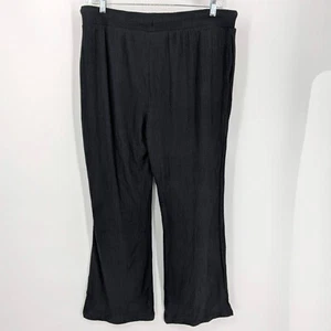 MUK LUKS Regular Cable Knit Pajama Lounge Pants Loungewear Black Women's Plus 1X - Picture 1 of 4