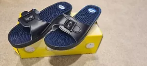 Scholl Sandalen Neu Massage Allgemeiner Komfort Marineblau Orthopädisch Blau Größe 7 - Bild 1 von 6