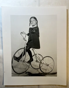Wednesday Lisa Loring on Trike Press Release Photo B&W VTG 8x10 Addams Family - Picture 1 of 2
