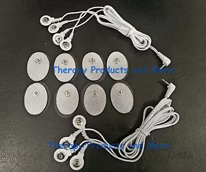 2 ELECTRODE LEAD WIRE 4-WAY CABLES(2.5mm Plug) +8 PADS FOR PINOOK MASSAGER TENS - Picture 1 of 1