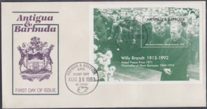 ANTIGUA Y BARBUDA Sc# 1688 FDC WILLY BRANDT en MEMORIAL DEL GUETO DE VARSOVIA - Imagen 1 de 1