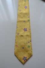 T.M Lewin yellow silk necktie with floral print