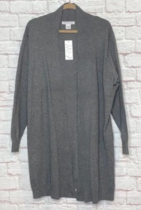 XL/1X/2X/3X nuovo grigio antracite leggero cardigan maglione giacca spolverino - Foto 1 di 14