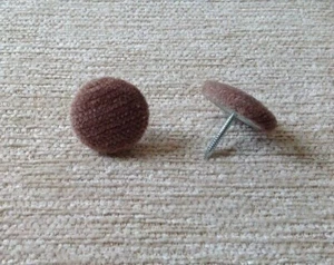 Brown Pimlico Chenille Velvet 36L/23mm Top & 17mm Nail Upholstery Buttons - Picture 1 of 1