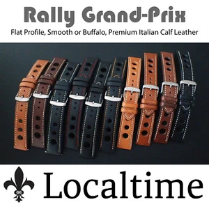 LIQUIDACIÓN Correas de reloj Grand Prix RALLY Premium de cuero de becerro italiano 18 mm - 24 mm - Imagen 1 de 19