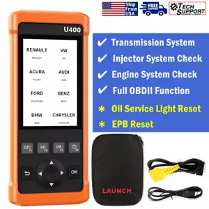 LAUNCH U400 OBD2 Scanner Car Code Reader Engine Injector Transmission Faut Check - Foto 1 di 14