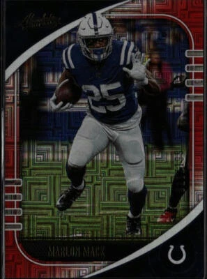 2020 Panini Absolute #39 Marlon Mack Red Squares #/199 - Image 1 of 2