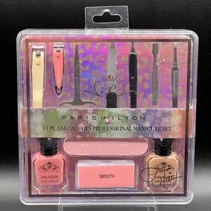 Paris Hilton 11 pc Professional Nail Manicure Pedicure Kit Set Rare Beauty New - Picture 1 of 4
